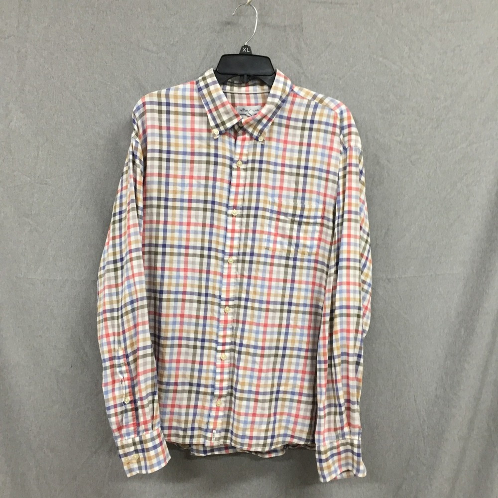 Peter Millar Mens XXL Plaid Button Down Shirt Multicolor Long Sleeve Cotton
